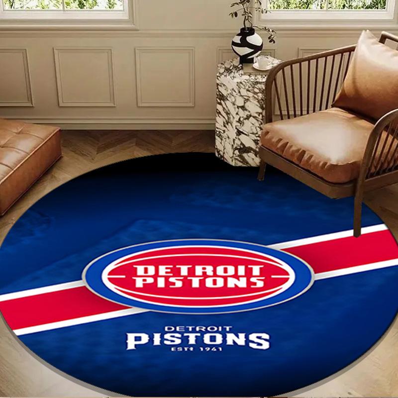 Detroit-Pistons Logo Round mat, Anti-slip Circle Carpet Chair rug For livingroom,Bedroom, doormat home decor Gift Christmas Gifts