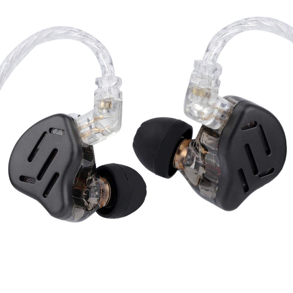 KZ ZAX (7BA+1DD) Гибридные Hi-Fi наушники, Сделано в Китае с 10-мм динамическими драйверами PEK и 7 оригинальными арматурными драйверами (Без микрофона, черный)