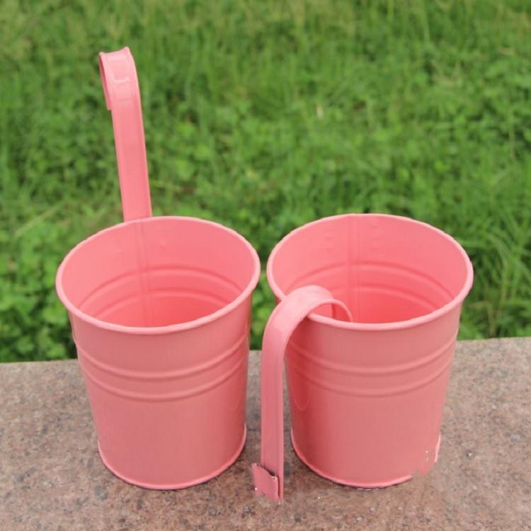 Подвесной кашпо, перила, балконный кашпо для комнатных уличных растений, металлическое ведро для трав, для оконного настенного забора со съемными крючками