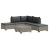 6 Piece Rattan Lounge Set with Cushions GENDT Natural Rattan Kubu Grey
