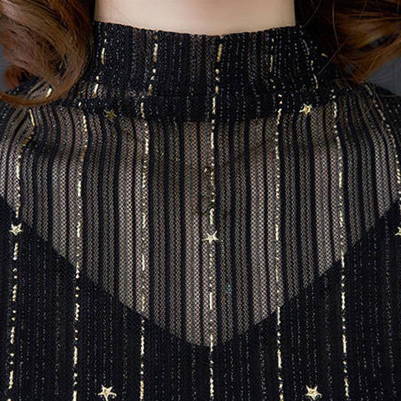 Женская полуводолазка с длинным рукавом, кружевная блузка, женская тонкая дышащая рубашка большого размера на весну и осень