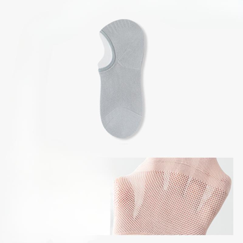 Женские летние тонкие сетчатые хлопковые антибактериальные носки с неглубоким вырезом и невидимой пяткой