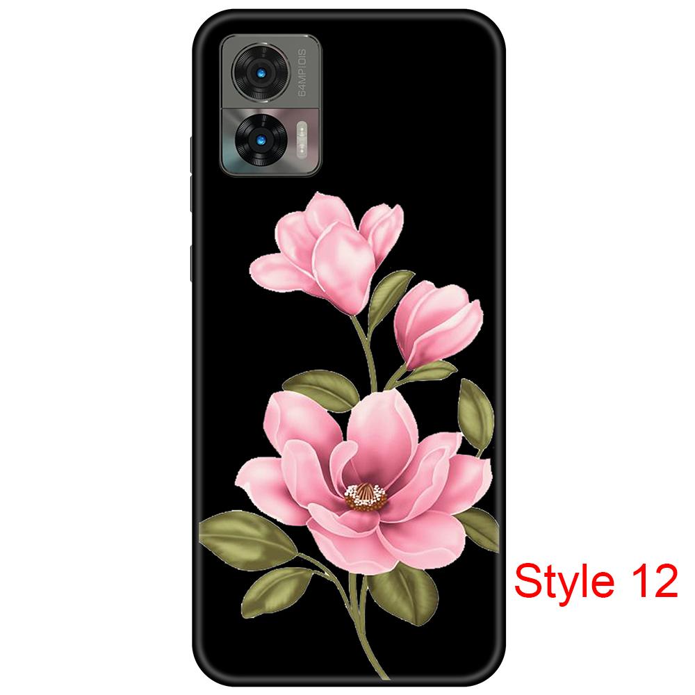 For Moto Edge 30 Neo Case, Motorola Edge 30 Lite Cute Case Girls Women, Black Slim Anti Scratch TPU Shockproof Protective Case for Edge 30 Neo Case