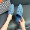 Fashion Classic Pointed Toe Female Mules 2024 New Blue Denim Women's Closed Toe Slippers Fashion Wear Outside Ladies One Word Drag