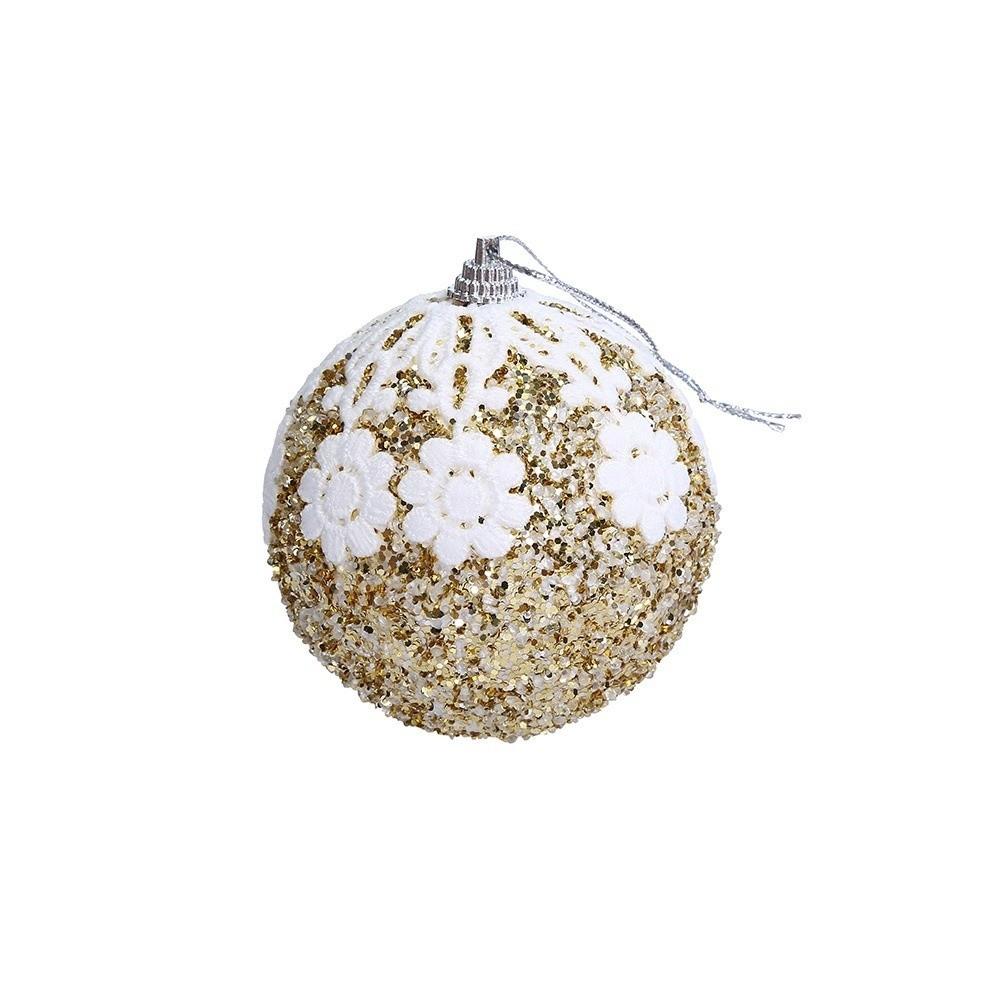9PCS Glitter Christmas Ball Ornaments Lightweight Traditional Xmas Hanging Balls Reusable Snowflake Pattern