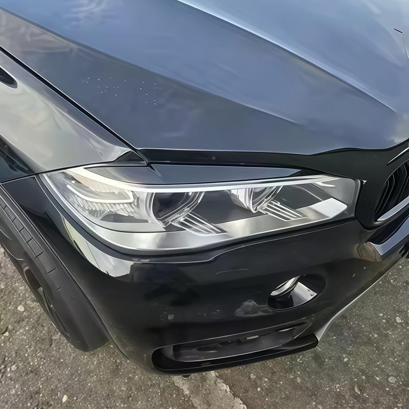 Для BMW X5 X6 F15 F16 2014 2015 2016 2017 2018 Высококачественные АБС-пластик Накладки на передние фары Брови Веки 3D Наклейки Глянцевый черный