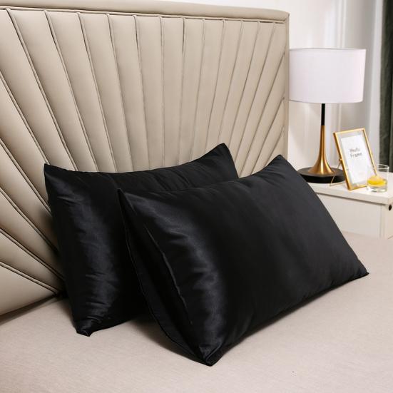 2 Pcs Satin Pillow Case Smooth Faux Silk Solid Color Satin Prevents Frizz Breakage Bedroom Living Room Sofa Pillowcase Pillow Cover