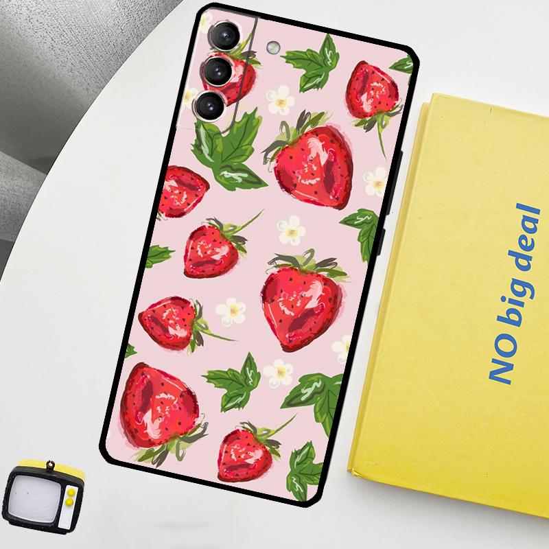 Чехол для телефона Клубника Для Samsung Galaxy S25 Ultra S21 S22 S23 S24 Ultra S9 S10 S20 Plus S25 FE