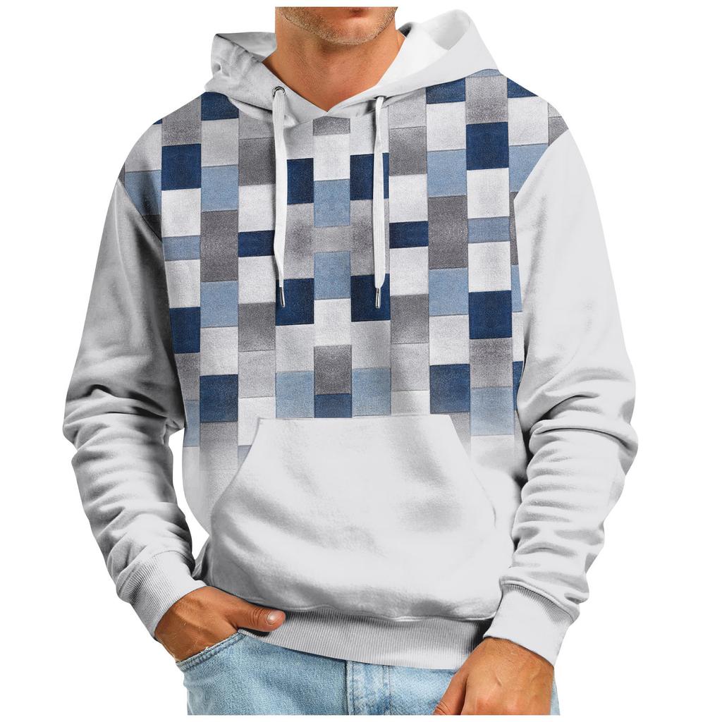 Модный свободный мужской и женский свитер с капюшоном с длинным рукавом и принтом