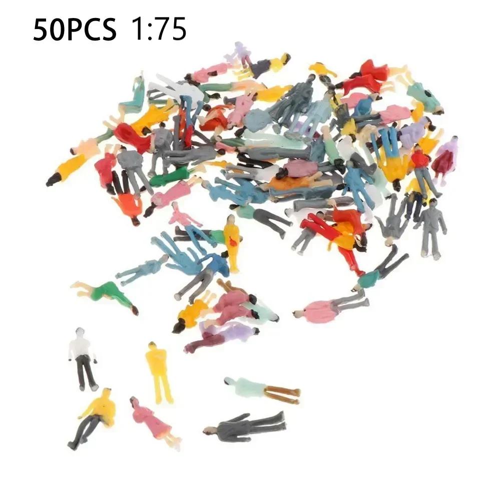 Новые 50 шт. Миниатюрные фигурки Модель 1:75 Масштабные Фигурки Смоляная Диорама Железнодорожный Поезд Раскрашенные Фигурки Модель DIY Ремесленные Игрушки Для Детей