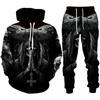 Personality Gothic Skull 3D Print Hoodie Pants Set Men/Women Funny Halloween Streetwear Clothing Suit Hip Hop 2 Pieces Tracksuit