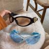 Fashion Y2K Love Oval Sunglasses For Men And Women Peach Heart Girls Shade For Woman Anti-UV Resistant Pink Frame Glasses