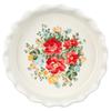 9 Inch Stoneware Pie Dish Vintage Floral Design Scalloped Edge Bakeware Dishwasher Microwave Oven Safe Serving Plate