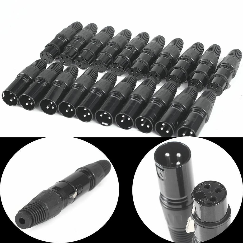 10 пар XLR/DMX 3-контактные аудиокабели для микрофона, разъемы штекер/розетка, MIC SnakePlug, разъемы кабеля