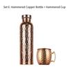 800ml 27oz Hammered Copper Water Bottle Drinking Durable Reusable Outdoor Sports Travel Electroplated Flask Tumbler with Brush