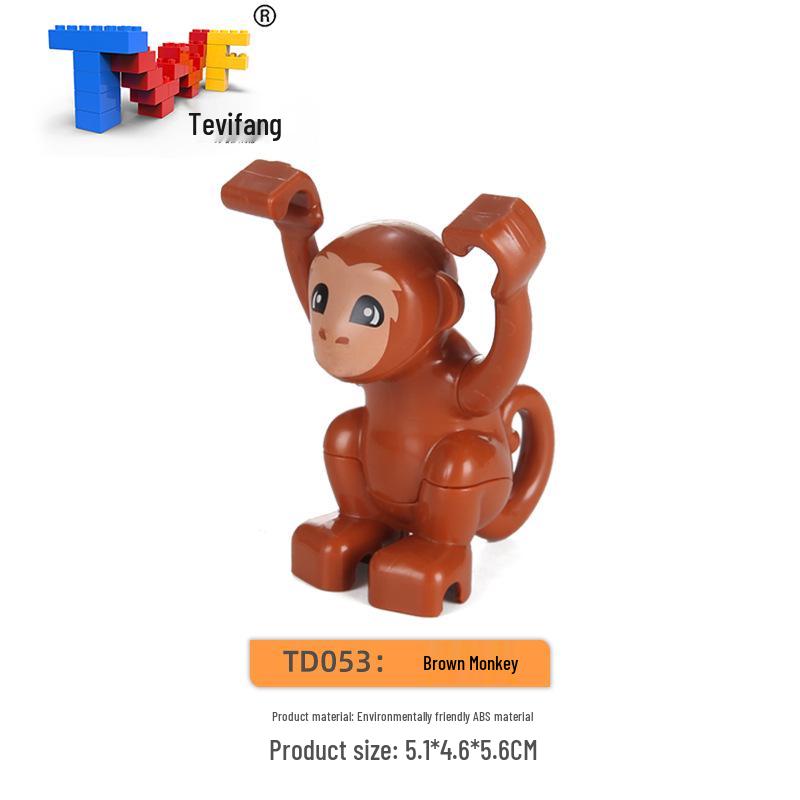 Крупные строительные блоки из частиц: Совместимые Игрушки для Обучения Животным Фермы Прерии Океана для Детей