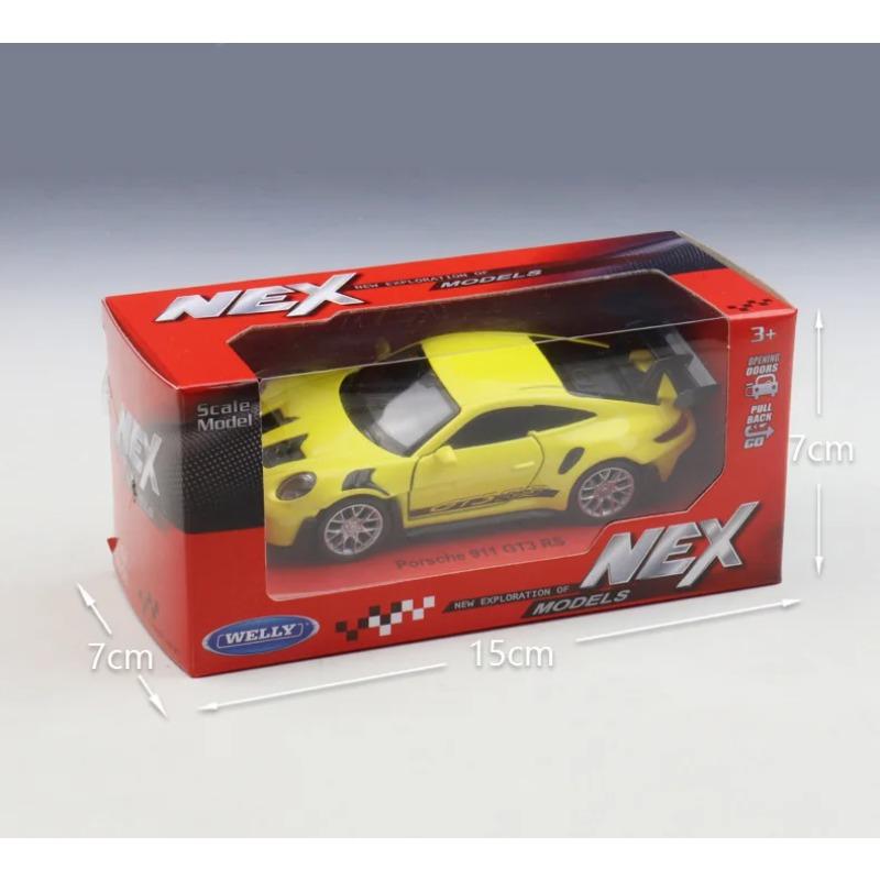 Welly 1/36 Porsche 911 GT3 RS Металлическая модель автомобиля Литье под давлением и игрушечные транспортные средства Модель автомобиля Миниатюрная масштабная модель автомобиля Игрушка для детей