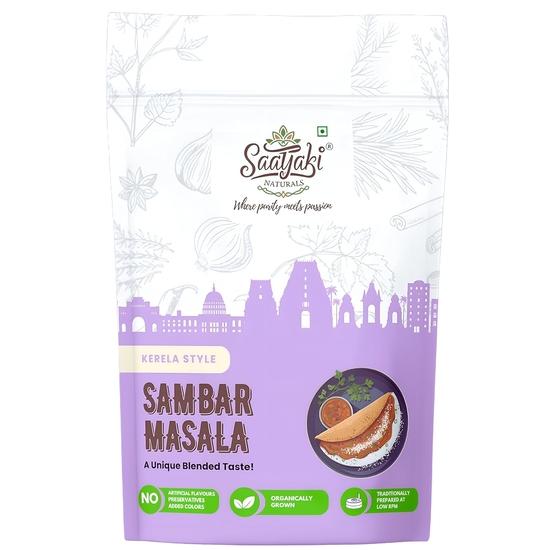 Saatyaki Naturals Kerala Sambar Masala - 200gm| Authentic Indian Spice Blend for Idli, Dosa, Sambar Rice & Daily Cooking| Homemade Style