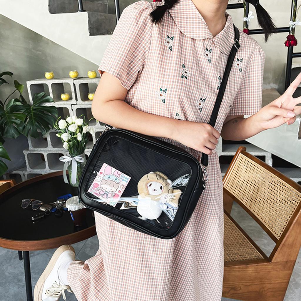 Роскошная сумка Pu Ita Crossbody для женщин, милые сумки Lolita, симпатичная прозрачная сумка через плечо в стиле кармана