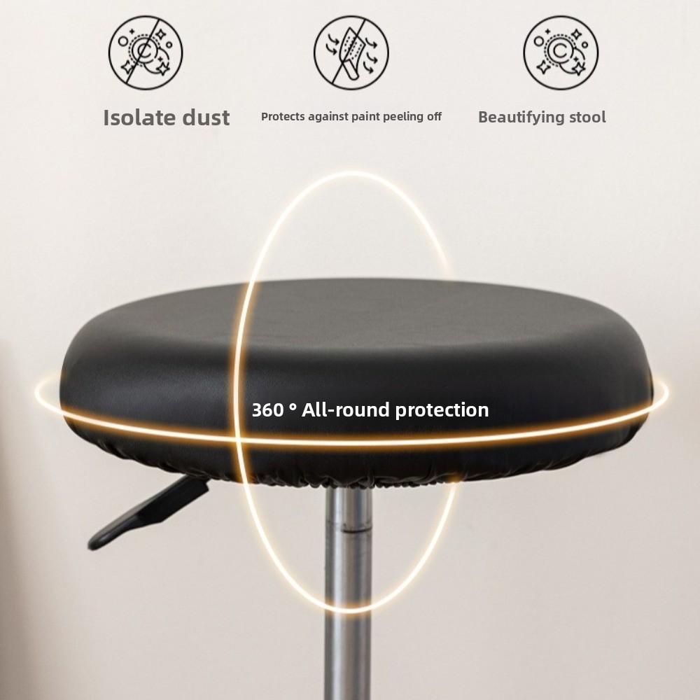 Solid Color Round Seat Cover Waterproof Bar Stool Chair Cover for Restaurant Hotel