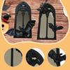 Gothic Arch Mirror Wood Hanging Creepy Wall Vintage Fun Mirror for For Indoor/Outdoor Home Farmhouse Party Desktop Decoration