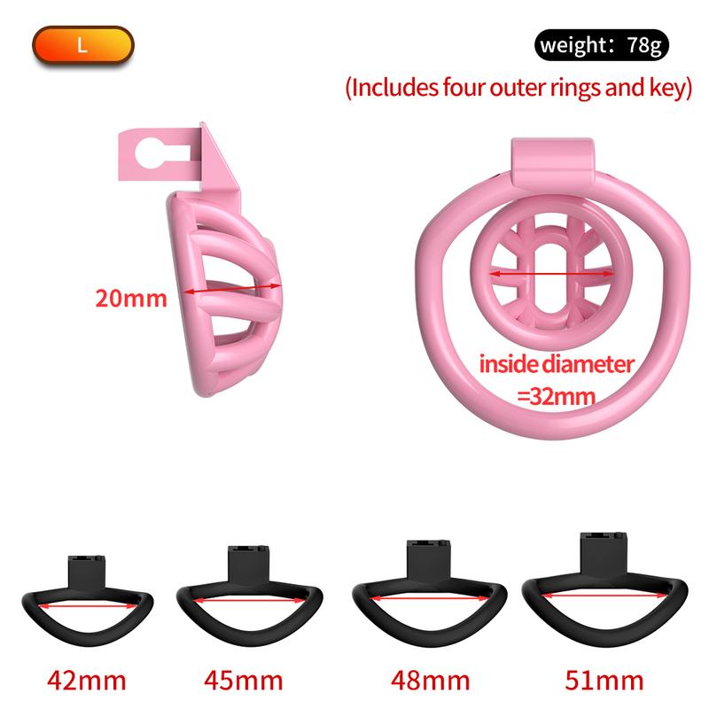Male Chastity Cage Lock Hollow Out Breathable Invisible Wear Comfortable Pink Black Three Sizes