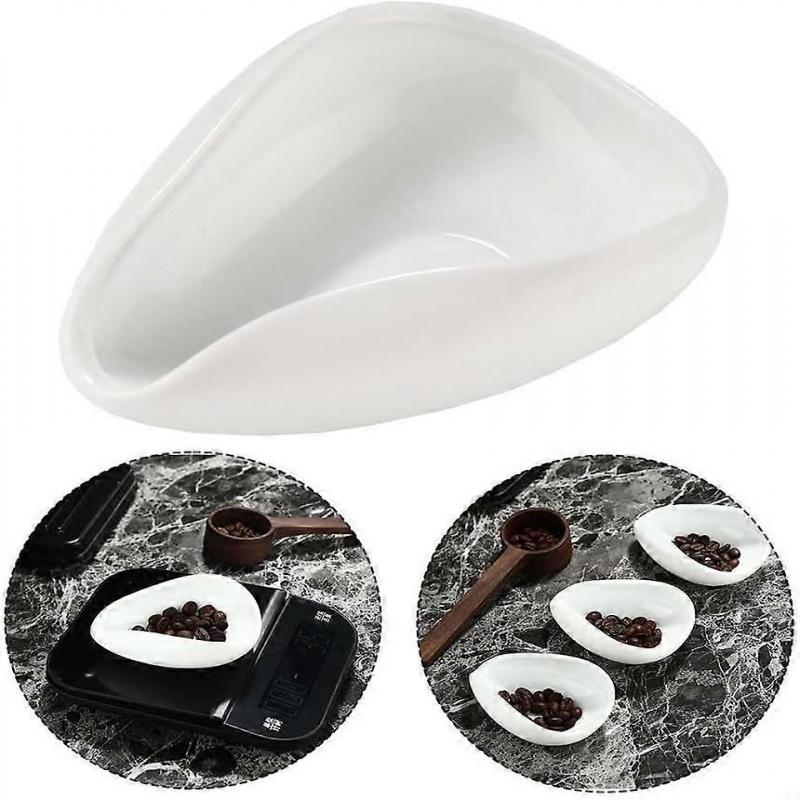 Coffee Beans Dosing Cup, White Pottery Tea Scoops, Coffee Dosing Tray, Great Precision in Every Brew