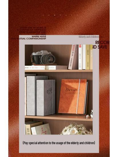 6-Inch Leather Slip-In Photo Album, Holds 5-Inch Photos, Commemorative Baby and Family Album, Large Capacity