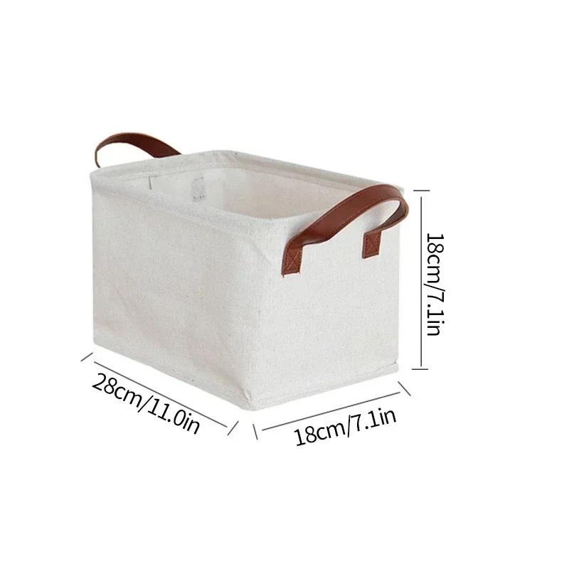 Cotton Linen Dirty Clothes Laundry Basket Collapsible Laundry Hamper Toy Storage Household Sundries Storage Basket with Handle