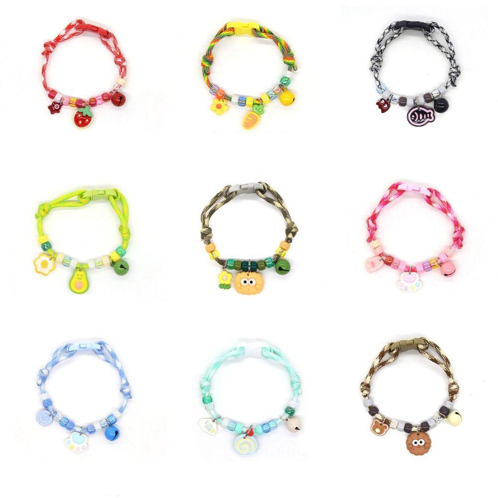 Colorful Pet Necklace with Bells Pet Neck Rings Cute Cat Puppy Collar Cat
