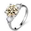 Bague Ringen Роскошное свадебное кольцо из стерлингового серебра 925 пробы 3 карата D-цвета с муассанитом и бриллиантами для женщин, классический дизайн с четырьмя когтями