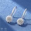S925 Sterling Silver 0.5 Carat * 2 Moissanite Sunflower Earrings Sunny Fashion Elegant Female Valentine's Day Gift