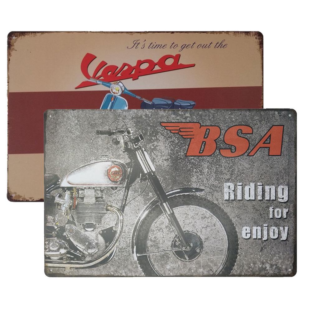Vintage Retro Iron Wall Decors Car Motorcycle Poster Sign Plaque Home Livingroom Bedroom Decorations