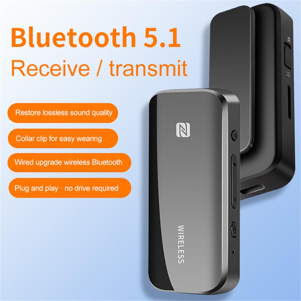 Stereo Audio Bluetooth 5.1 Receiver Transmitter NFC Type C Charging Car Handsfree Call Wireless TF AUX 3.5mm Bluetooth Car Kit