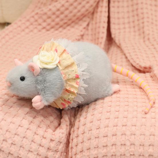 Плюшевая игрушка мышь, мягкая набивная игрушка, милая кукла-крыса с кружевной юбкой, украшенная бантом, декоративная плюшевая мышь для детской спальни, украшение стола, подарок