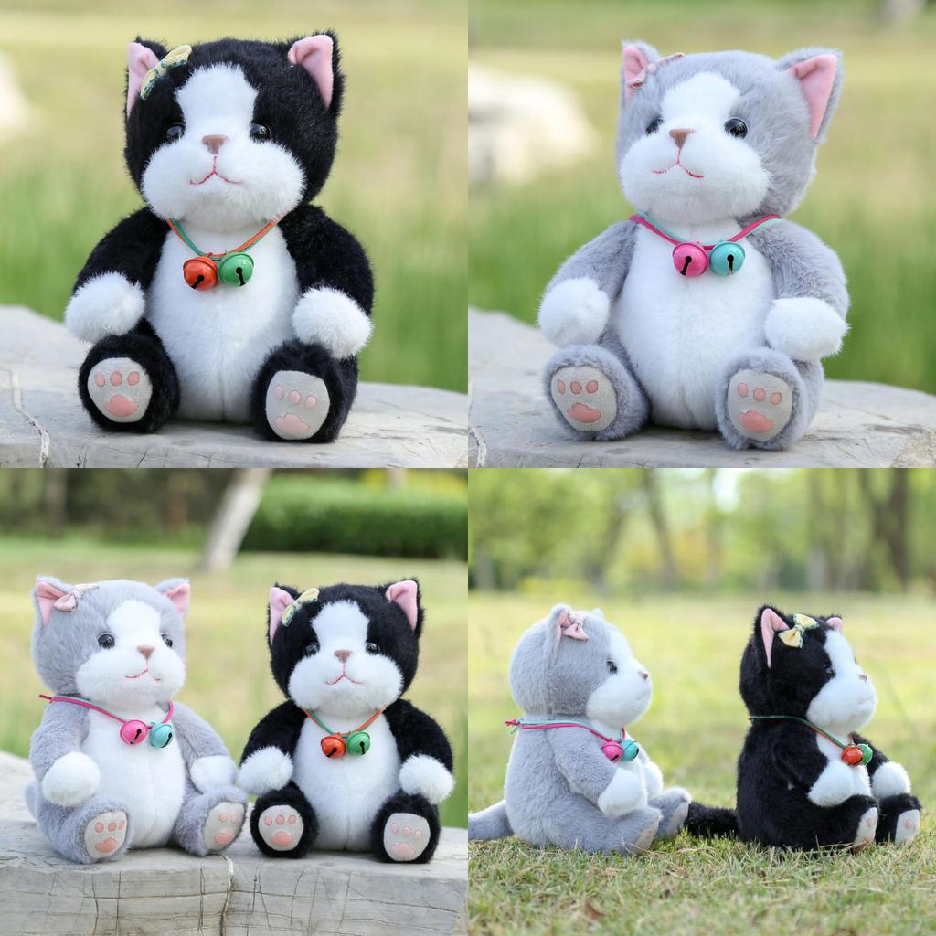 Мягкая игрушка-кошка с колокольчиком, мягкая набивная игрушка для детей и в качестве подарка