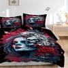 3pcs Day of the Dead Quilt Cover Set - Soft & Comfortable Polyester Fabric, All-Season Breathable Comforter Set For 1 Quilt Cover & 2 Pillowcases