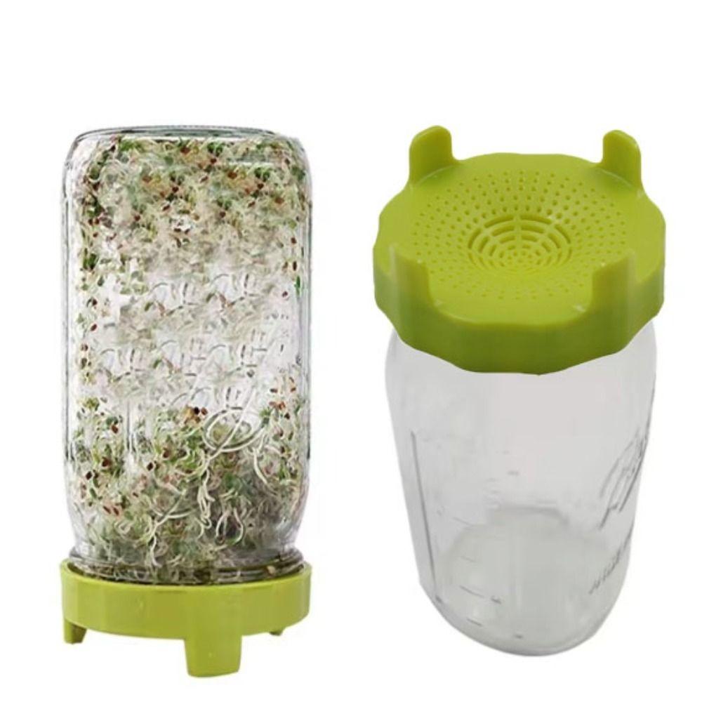 2pcs ABS Mason Jar Sprouting Lid 86mm Filter Cover Vegetable Seed Growing Lid Wide Mouth Jar