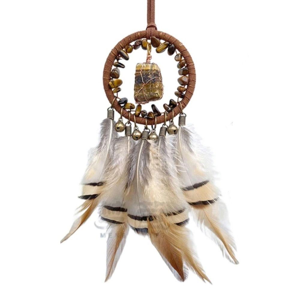 Crystal Stone Dreamcatcher Car Pendant Retro Car Hanging Ornament Car Interior Decoration