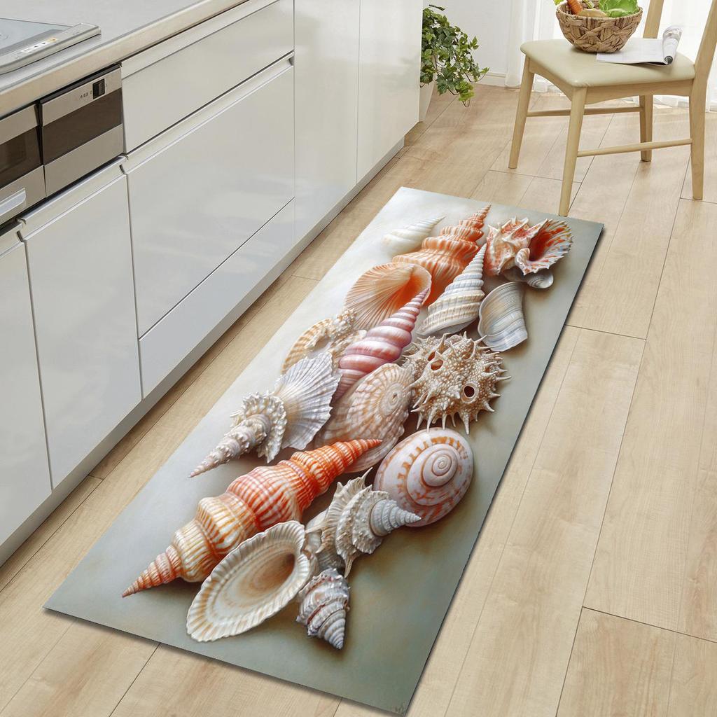1Pcs Beach Soft Stones Pattern Floor Mat Modern Kitchen Polyester Rug Non-Slip Colorful Indoor Carpet, For Home Bathroom Bedroom Living Room Decor