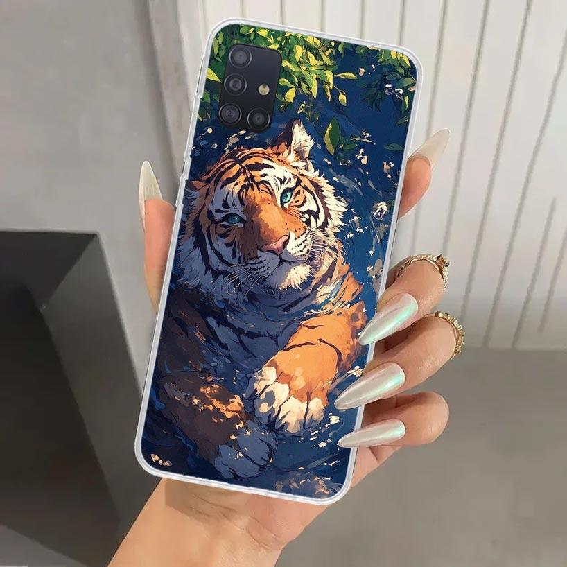 Superior Tiger Pattern Art Phone Case for Samsung Galaxy A52 A32 A22 A12 A02S A50S A30S A10S Note 20 Ultra 10 Plus S10 A31 A20 A