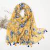 Color Printed Tassel Scarf Bohemian Stitching Shawl Seaside Travel Vacation Sunscreen