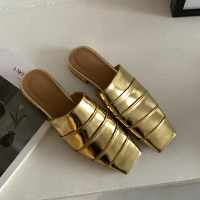 Модные женские балетки с квадратным носком, шлепанцы, дизайнерские мюли на среднем каблуке, обувь 2025, летняя мода, новый бренд, повседневная обувь для ходьбы, мягкая женская обувь