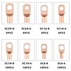 60Pcs Patch Connector Ring SC6-25 Copper Connector Bare Cable Voltage Terminal Connector Kit