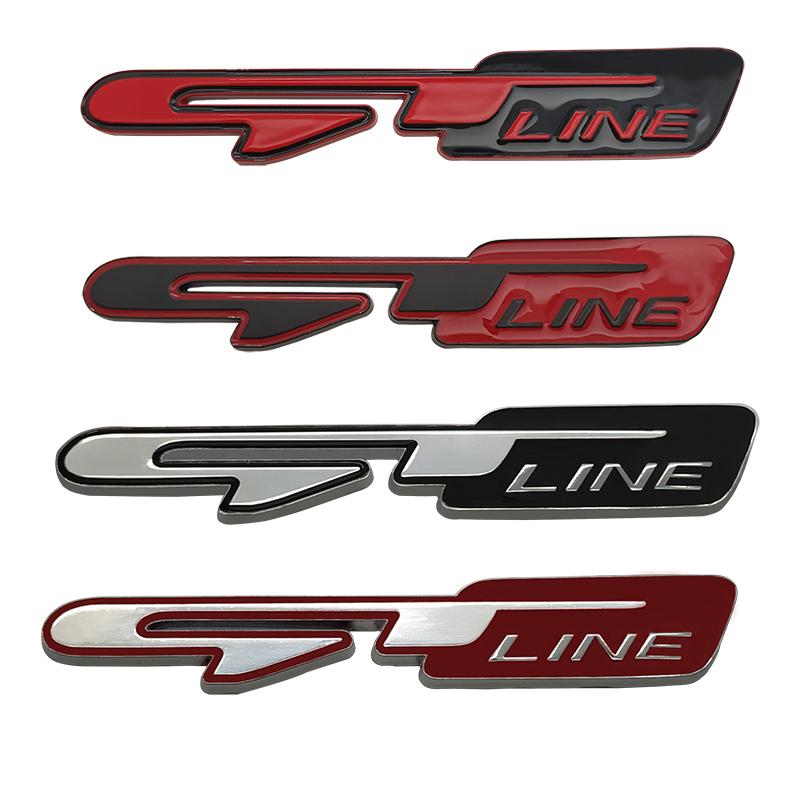 XWGZ4 3D Metal Car Tuning Atuo Emblem Sticker GT Line Decals For Kia Forte Ceed For Hyundai i30 solaris tucson For Peugeot 206 308 208