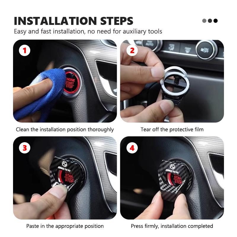 Car Universal One-button Start Engine Ignition Switch Cover For BMW M F10 F20 F30 F40 F15 F25 F26 F31 F49 E62 E83 E84 tn2