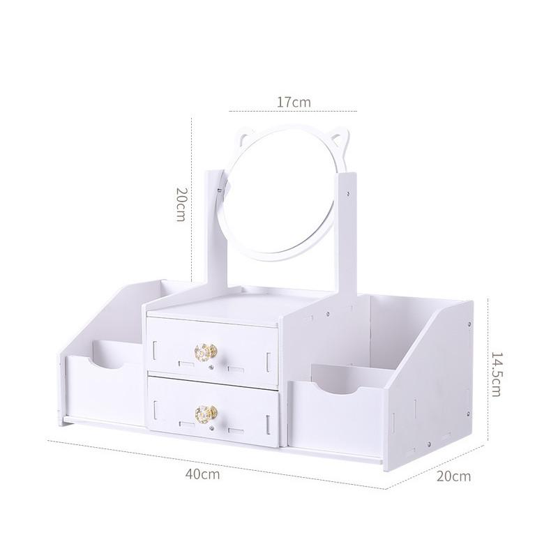 Makeup Organizer Large Capacity Cosmetic Storage Box Drawer Storage Jewelry Box Desktop NailPolish Makeup Container With Mirror