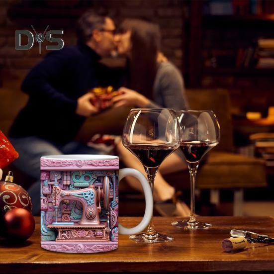 3D швейная расписная кружка, креативный космический дизайн с ручкой, безопасная для микроволновой печи, многоцелевая кружка, подарочные принадлежности