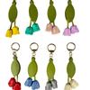 8-Color Soft Leather Tulip Bag Charm– Elegant Hanging Floral Accessory with Metal Ring, Realistic Bloom Design for Backpack