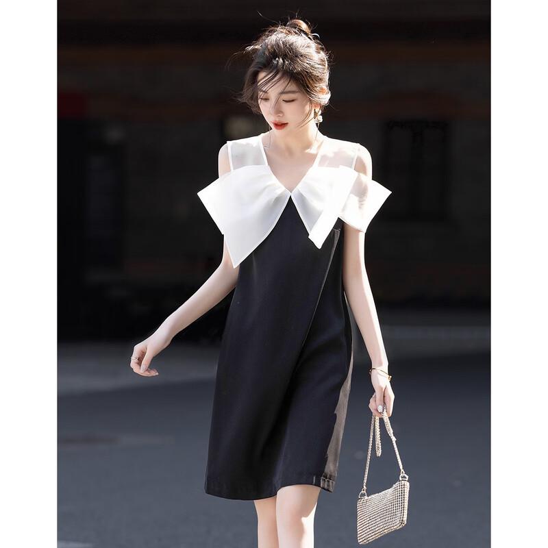 Elegant V-Neck Bow Sheer A-Line Summer Dress